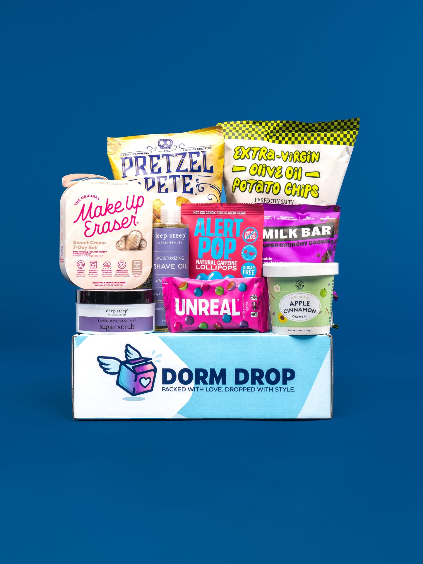Cozy & Curated Dorm Drop care package box for college students